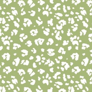 All The Dogs - Messy Leopards Spots and Animals Paws olive green