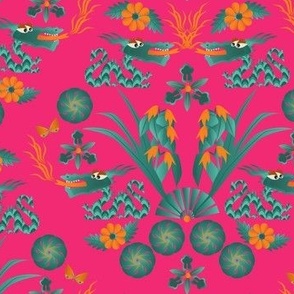 Year of the dragon / Asian inspired / bright pink