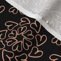 Love Hearts Peach on Black LARGE