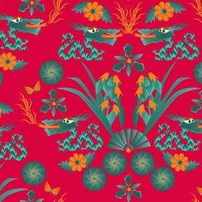 Year of the dragon / Asian inspired / cherry red