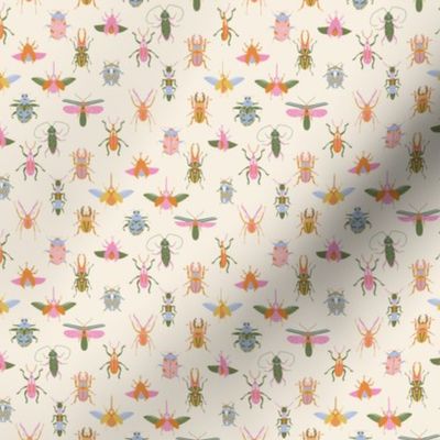 Bugs wallpaper - colorful fun pink orange bugs insects design 4in