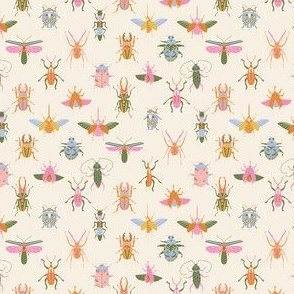 Bugs wallpaper - colorful fun pink orange bugs insects design 4in