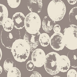 Modern Abstract Textured Ovals in Gray and Cream (Large)_B24014R02