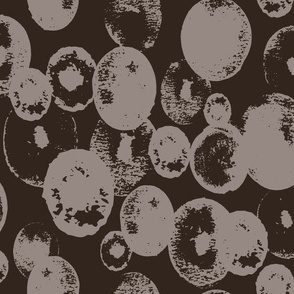 Modern Abstract Textured Ovals in Gray and Black (Large)-B24014R03