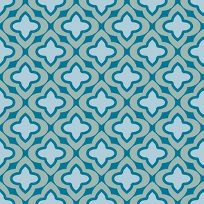 Blue ogee pattern
