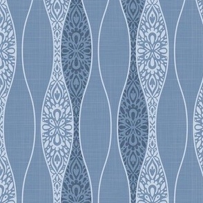 Minimally Lacy ogee blue small scale