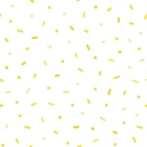Small Lemon Yellow Confetti Party Sprinkles on White