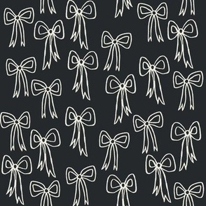 Boho Ribbons and Bows -  Medium Scale - in Black and White