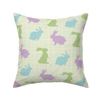 Pastel Bunnies on Textured Background