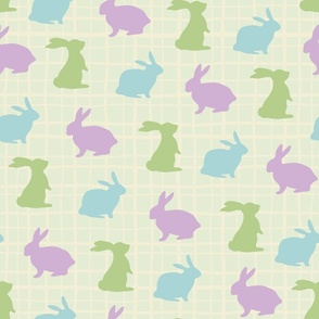 Pastel Bunnies on Textured Background