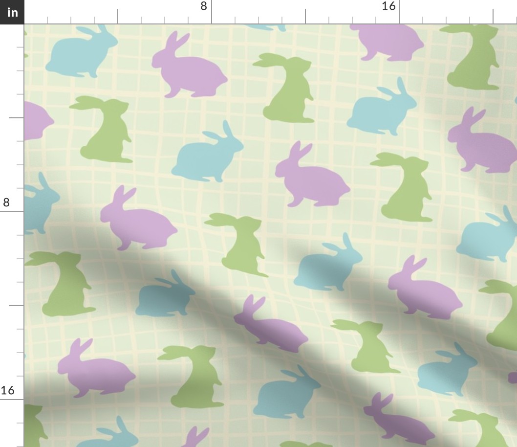 Pastel Bunnies on Textured Background