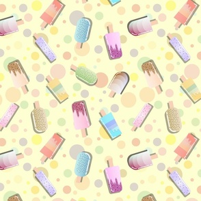 Multicolor popsicles with bubbles-Yellow
