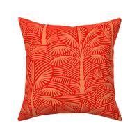 Exotic Palm Trees - Decorative, Tropical Nature in Spicy Shades / Large