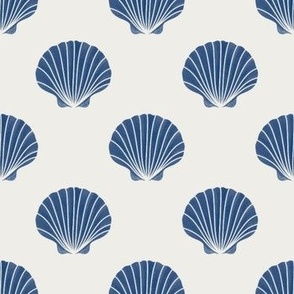 Blue and white  sea shells pattern