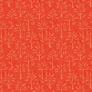 Exotic Palm Trees - Decorative, Tropical Nature in Spicy Shades / Medium