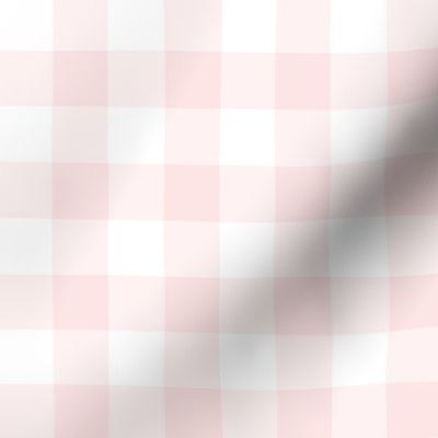 Blush Pink 1 inch wide Medium Gingham