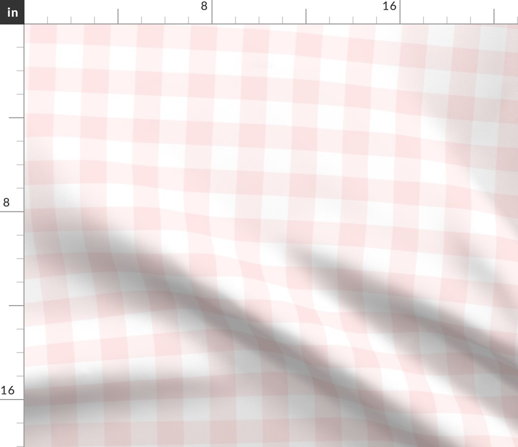 Blush Pink 1 inch wide Medium Gingham