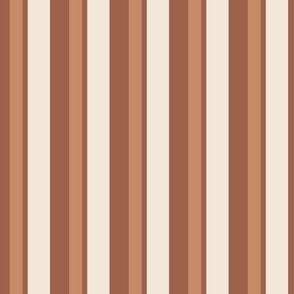 Muted Orange and Off White Vertical Stripes