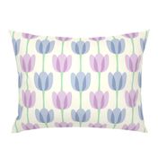 Tulips in Bloom Lavender and Cream - Medium