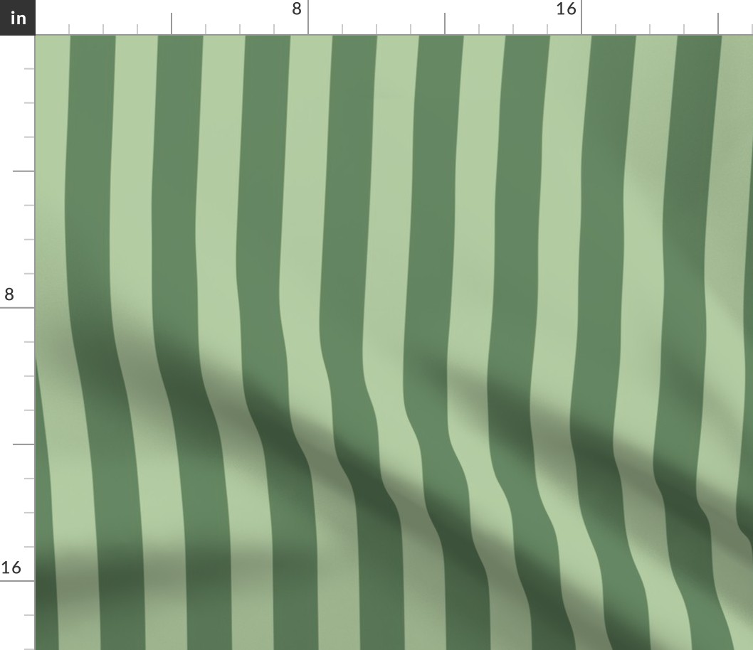 Bold Sage Pinstripe - modern classic green striped wallpaper 