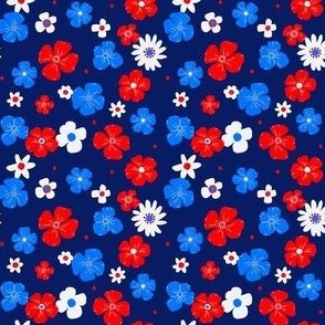 (s) 4th of July Florals USA Independence Day Red White and Blue