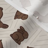Chocolate Bunnies - Beige, Medium Scale