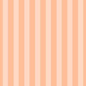 Peach Fuzz Pinstripe - bright modern classic coral orange striped wallpaper 