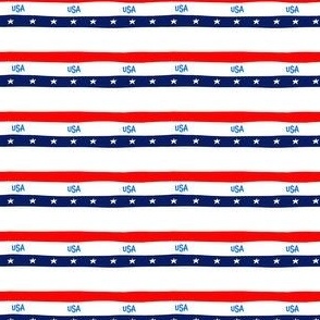 4th of July American USA Flag Stripes with Stars