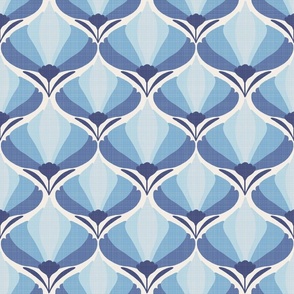Midcentury modern shades of blue flower small