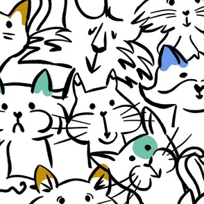 Color Pop Doodle Cats