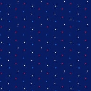 (s) 4th of July USA colored Stars on Navy Blue