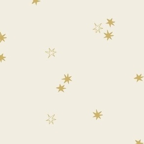hand drawn stars - gold on cream