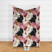 Large scale cow print pink and black 