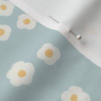 Painted Springtime Minimalist Daisies in Cream, Buttercup Yellow + Light Baby Blue