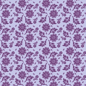Cottage Floral Purple on Lavender