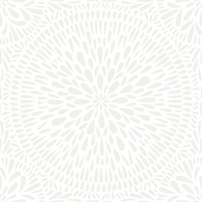 mandala tile - white_ white sand - hand drawn geometric floral