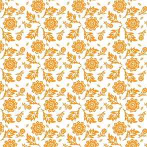 Cottage Floral orange and white