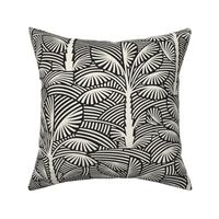 Exotic Palm Trees - Decorative, Tropical Nature in Charcoal and Cream Shades / Large