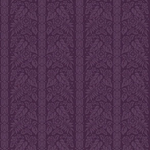 Victorian floral stripe, aubergine
