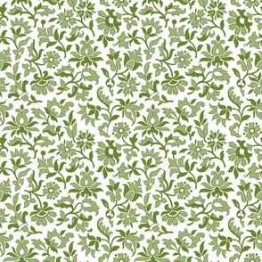 1880s Tossed Floral, spring green