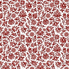 1880s Tossed Floral, red