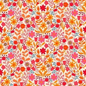 Ada spring floral red pink orange 