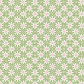 Spring Daisies (green & pink) (extra small)