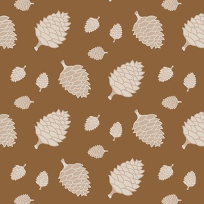 Pinecones on Brown