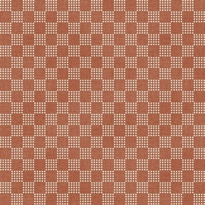 Checker Board rust bone white dots