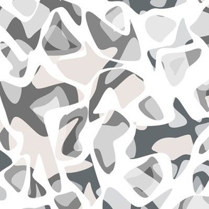 Gray beige light winter camouflage pattern with abstract spots