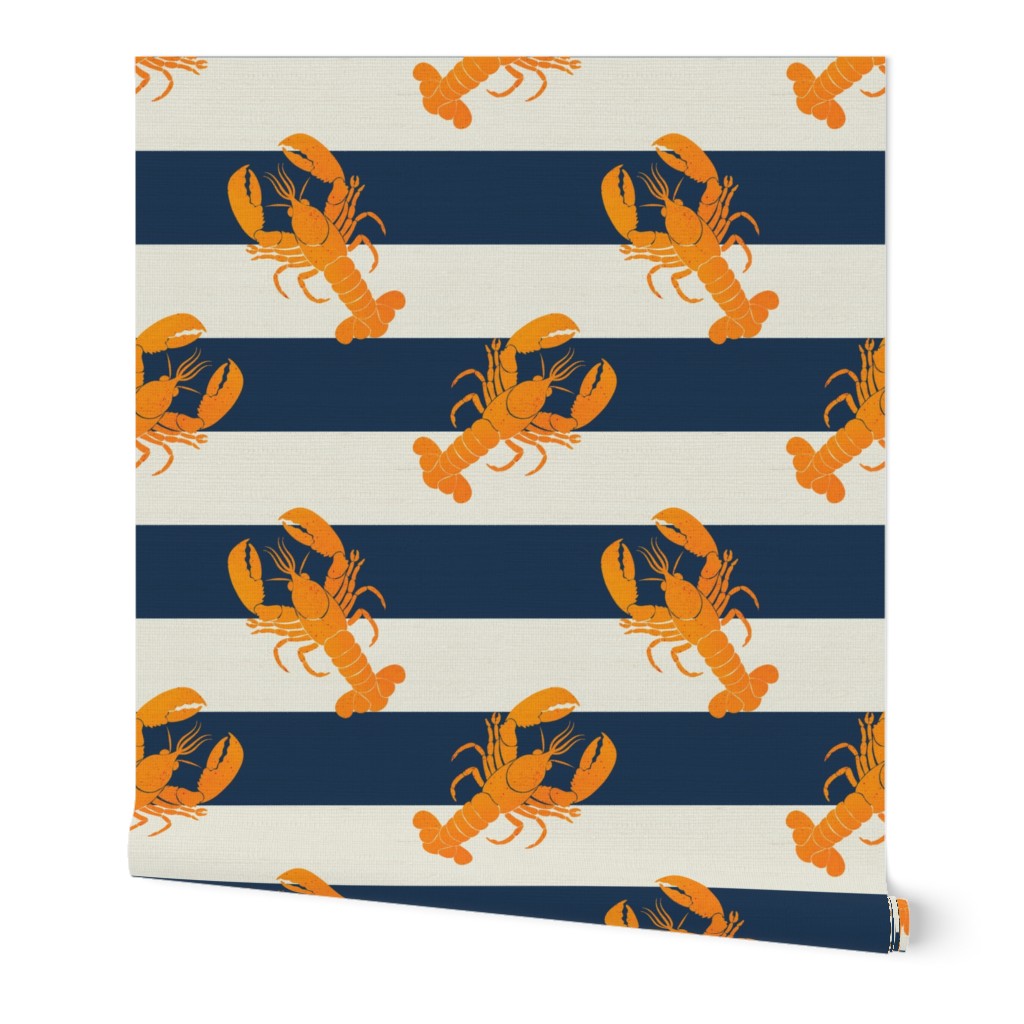 Yellow lobsters and navy stripes