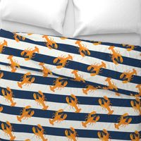 Yellow lobsters and navy stripes