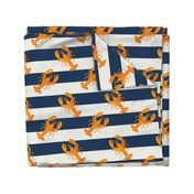 Yellow lobsters and navy stripes