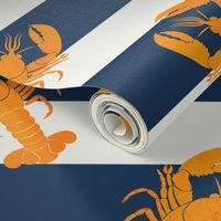 Yellow lobsters and navy stripes